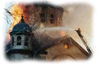 All Saints Church During Fire